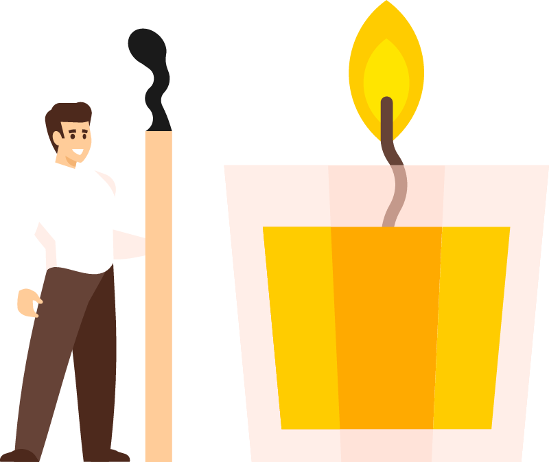 Aromatic Candle in Use