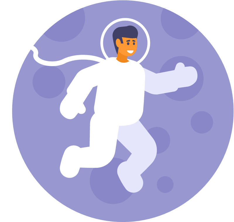 Astronaut Floating in Space Environment