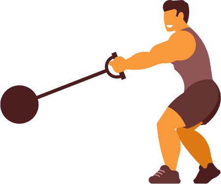 Athlete Competing in Hammer Throw Event