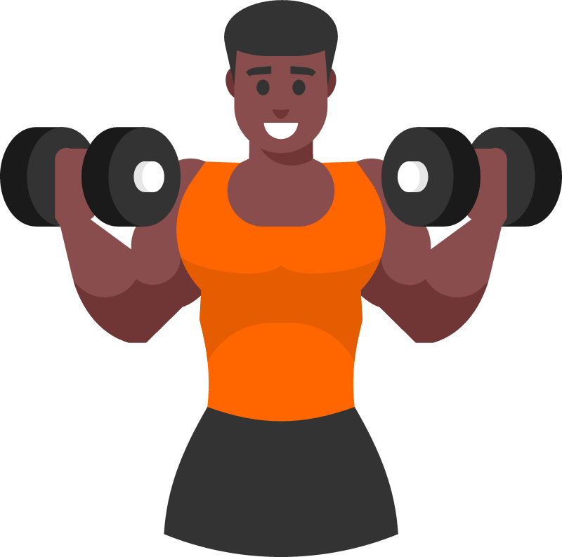 Athlete Training with Dumbbells
