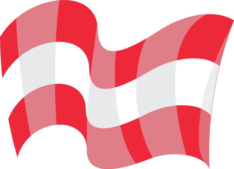 Austrian State Flag Wavy Effect