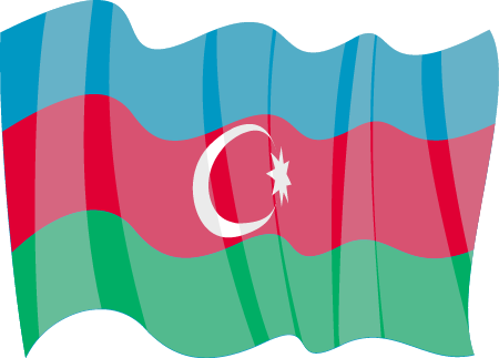 Azerbaijan National Flag with Waving Effect