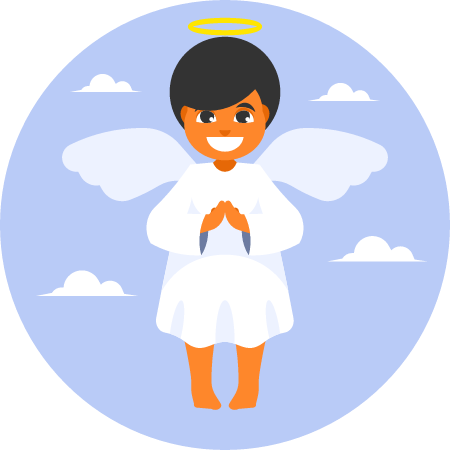 Baby Angel in the Clouds