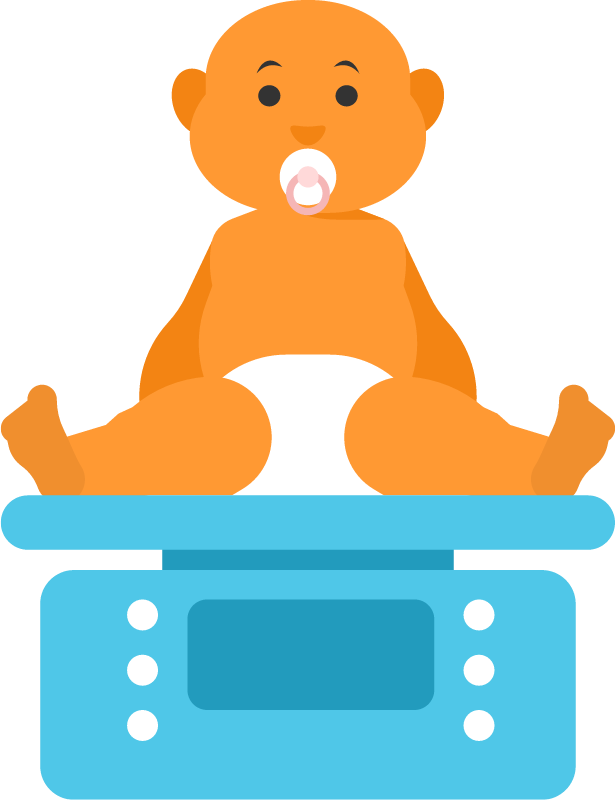 Baby on Weighing Scale