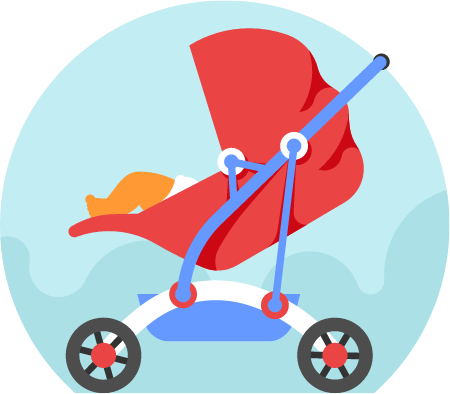 Baby Stroller with a Child