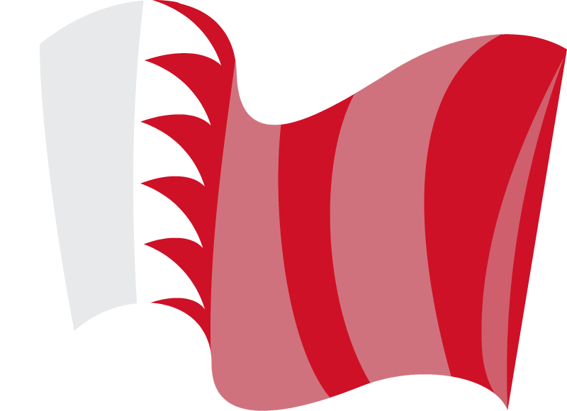 Bahrain State Flag Wavy Effect