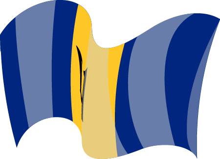 Barbados State Flag Waving Effect