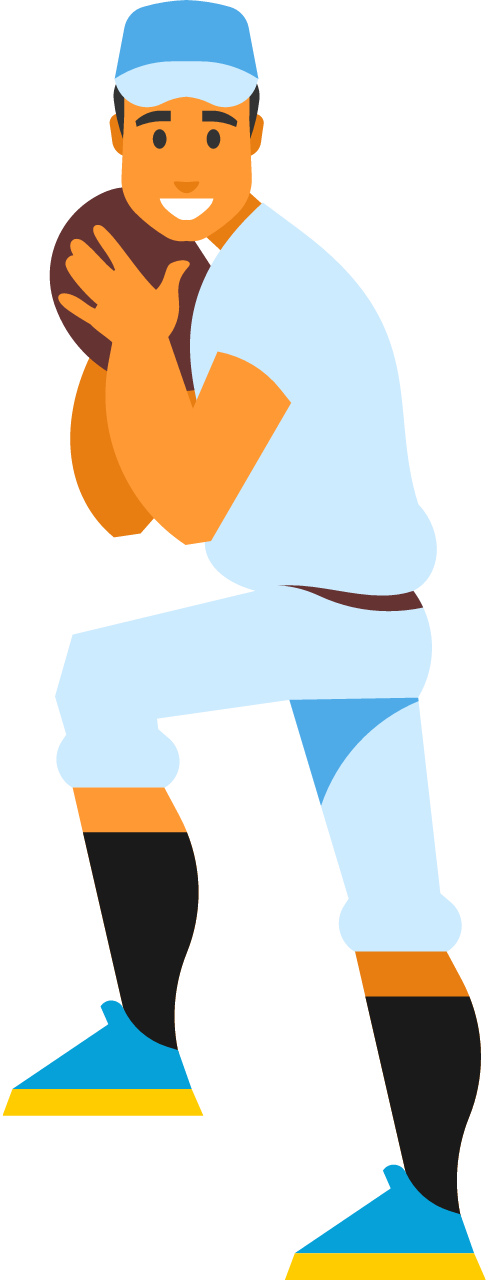 Baseball Player Ready to Throw
