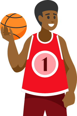 Basketball Black Player Ready for Action