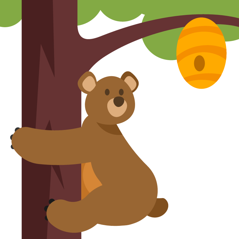 Bear Climbing Tree for Honey