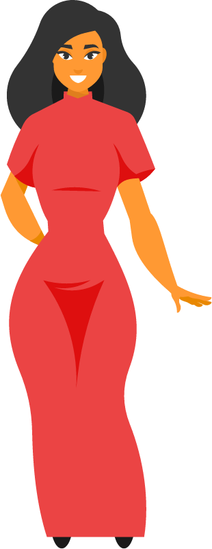 Beautiful Woman in a Red Dress