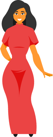 Beautiful Woman in a Red Dress