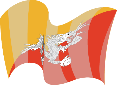 Bhutan Flag Waving Effect