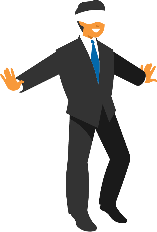 Blindfolded Businessman Unable to See Clearly