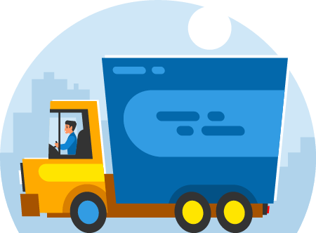 Blue Delivery Truck for Cargo Transport