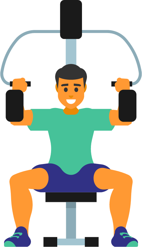Bodybuilder Exercising in Gym