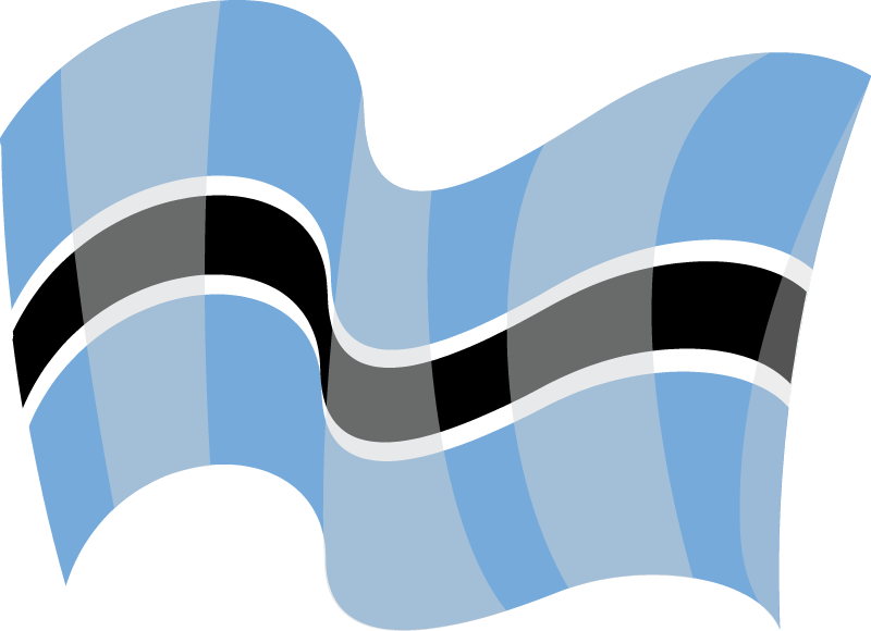 Botswana National Flag in Motion