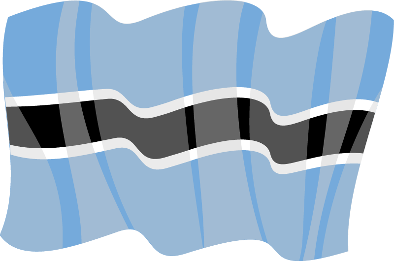 Botswana National Flag Waving Display