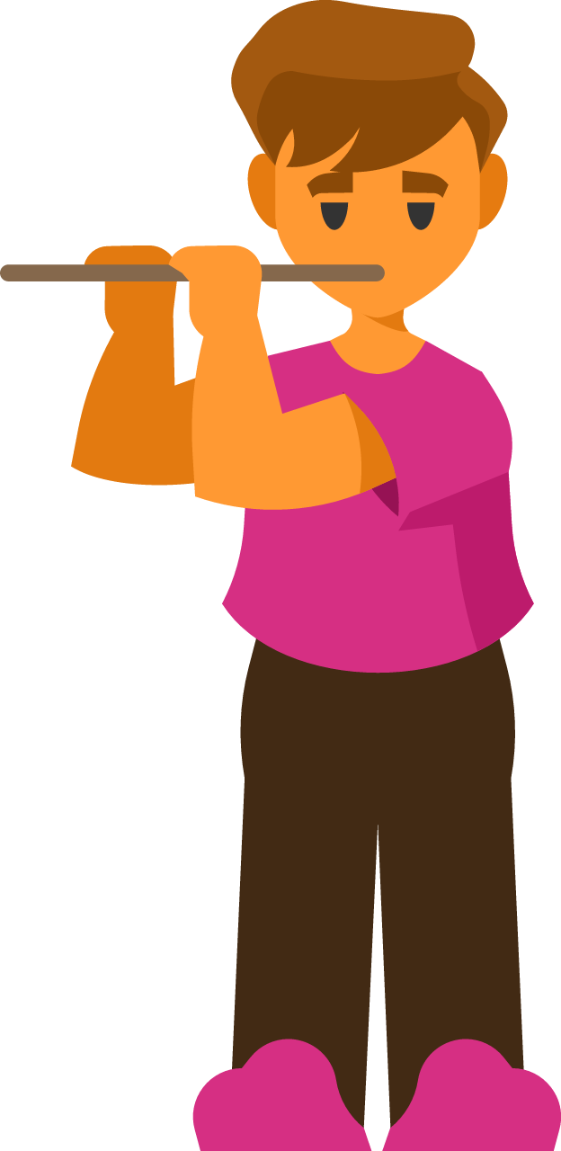 Boy Blowing into a Flute