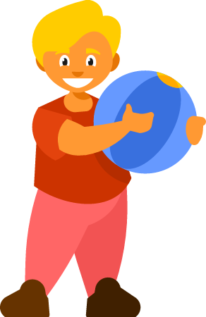 Boy Holding a Small Sports Ball
