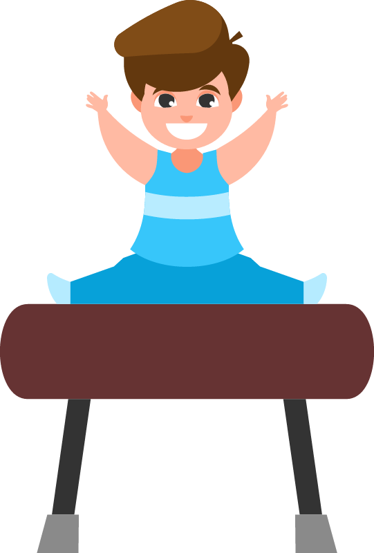 Boy Performing Gymnastics on Pommel Horse