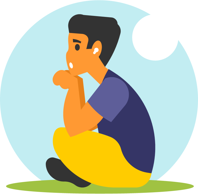 Boy Relaxing on a Lawn
