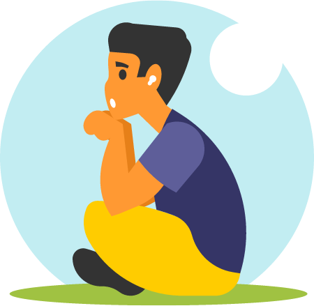 Boy Relaxing on a Lawn