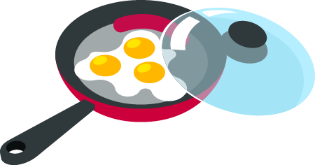 Breakfast Dish of Fried Eggs Served in Pan