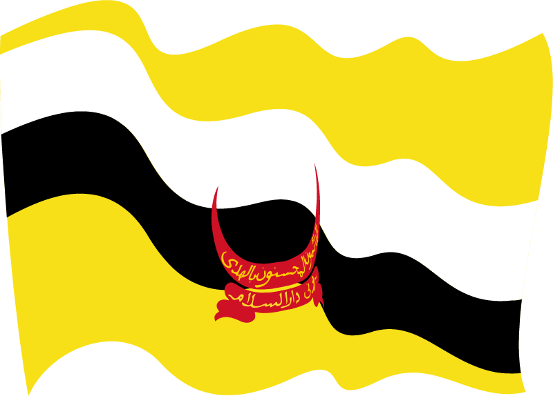 Brunei Sultanate Flag in Motion