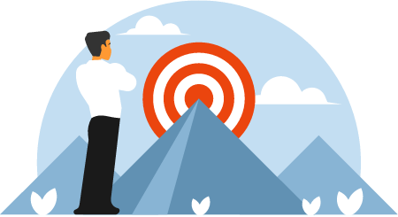 Business Goals Symbolized by Mountain Peaks