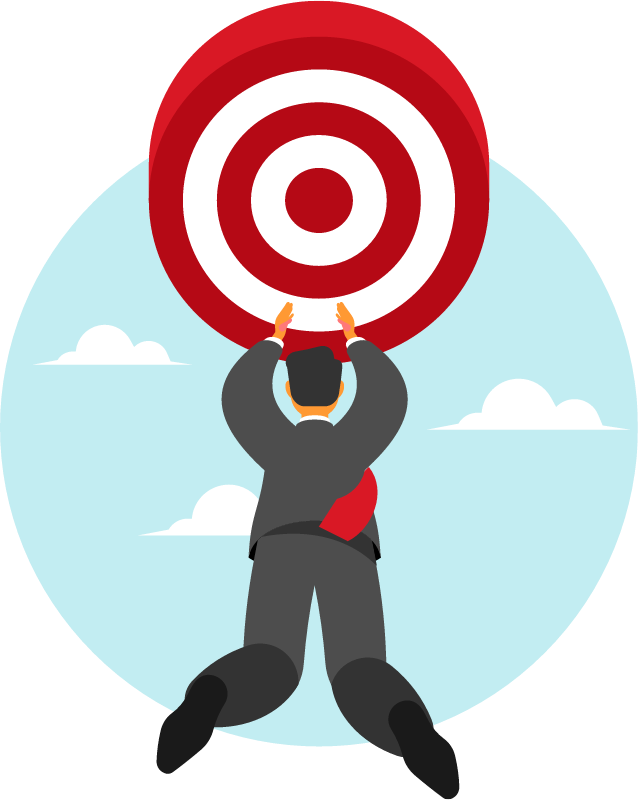 Businessman Achieving Goals Symbolically