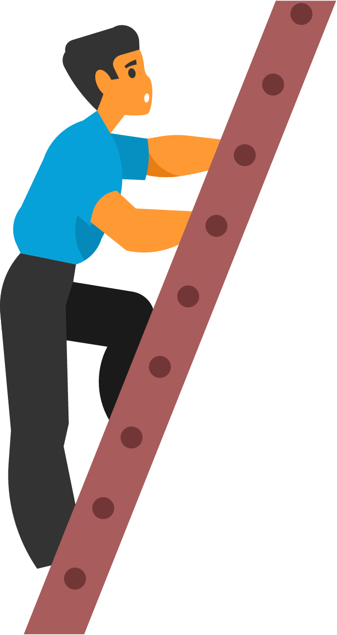 Businessman Climbing Ladder 