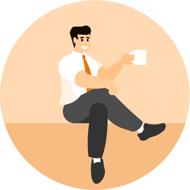 Businessman Relaxing with Coffee Break