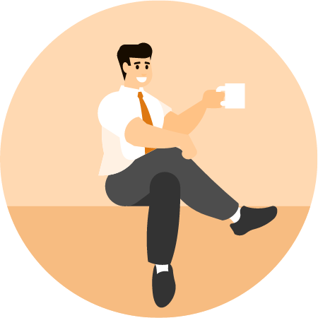 Businessman Relaxing with Coffee Break