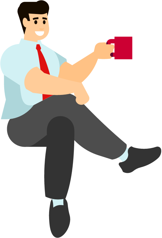 Businessman Relaxing with Coffee Break