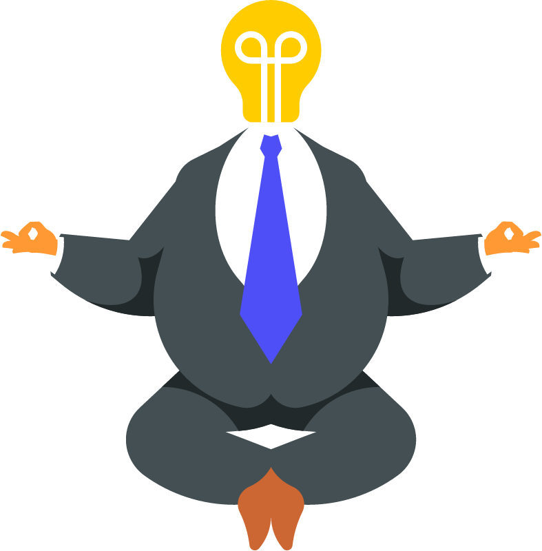 Businessman Representing Creativity with Light Bulb Head