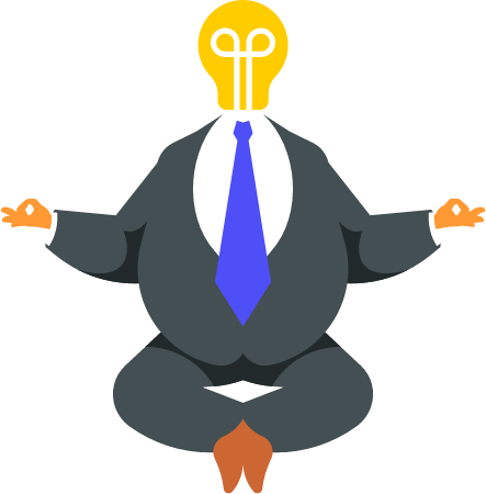 Businessman Representing Creativity with Light Bulb Head
