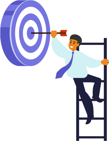 Businessman Retrieving Arrow from Target