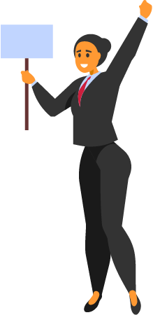 Businesswoman Displaying Blank Banner