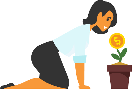 Businesswoman Observing Financial Growth