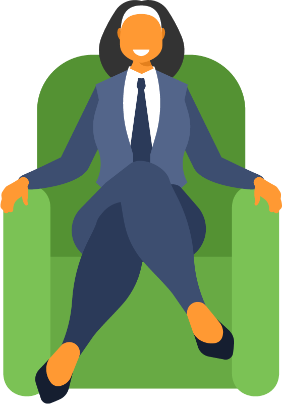 Businesswoman Sitting Comfortably in an Armchair