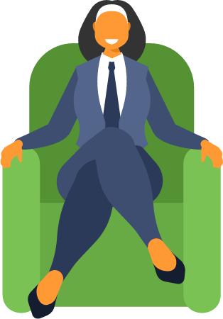 Businesswoman Sitting Comfortably in an Armchair