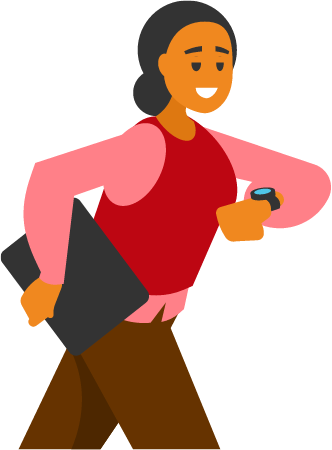 Busy businesswoman watches time
