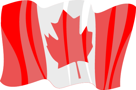 Canadian National Flag Waving Majestically