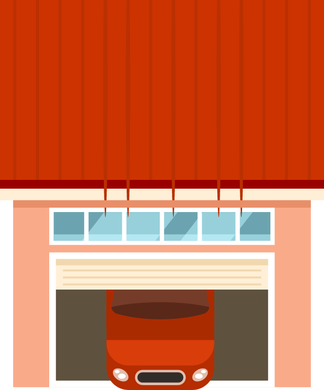 Car Exiting Garage