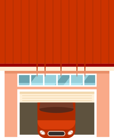 Car Exiting Garage