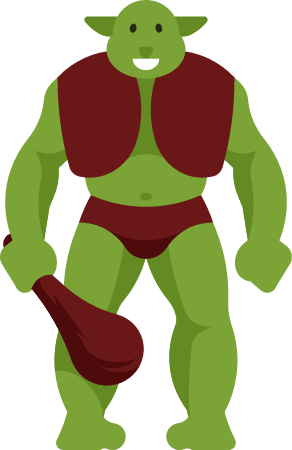 Cartoon Orc Holding a Club