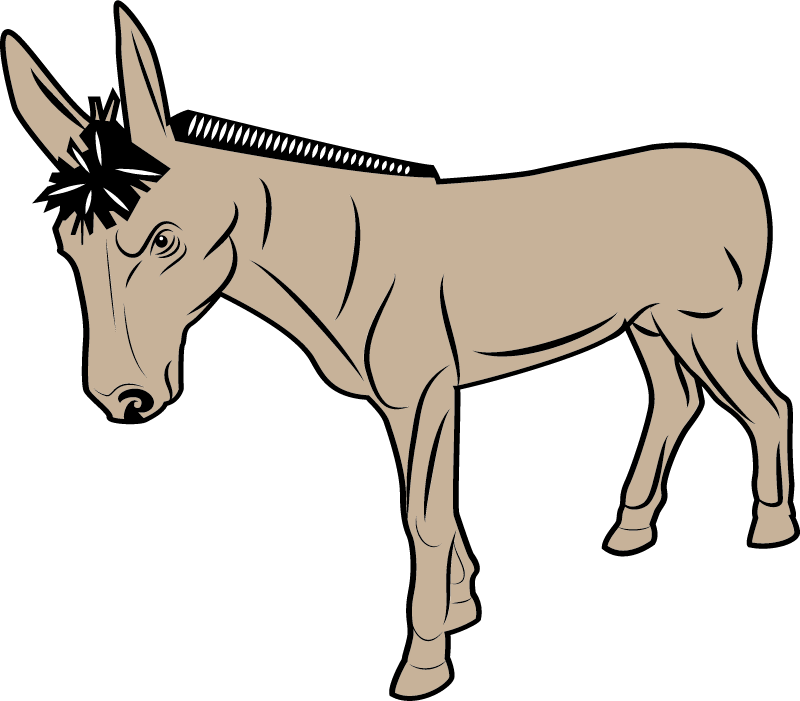 Cartoon-Style Donkey Illustration