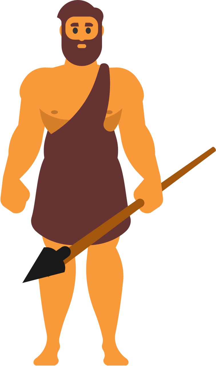 Caveman Holding Spear