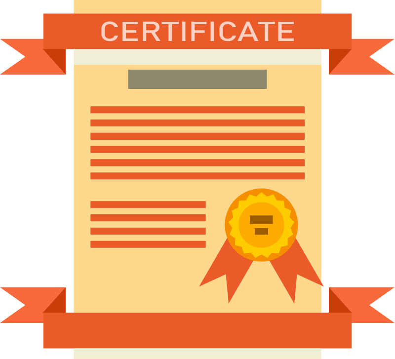 Certificate Document with Ribbons